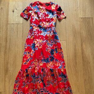 Best dressed guest!  Saloni floral maxi dress, NWOT, 0